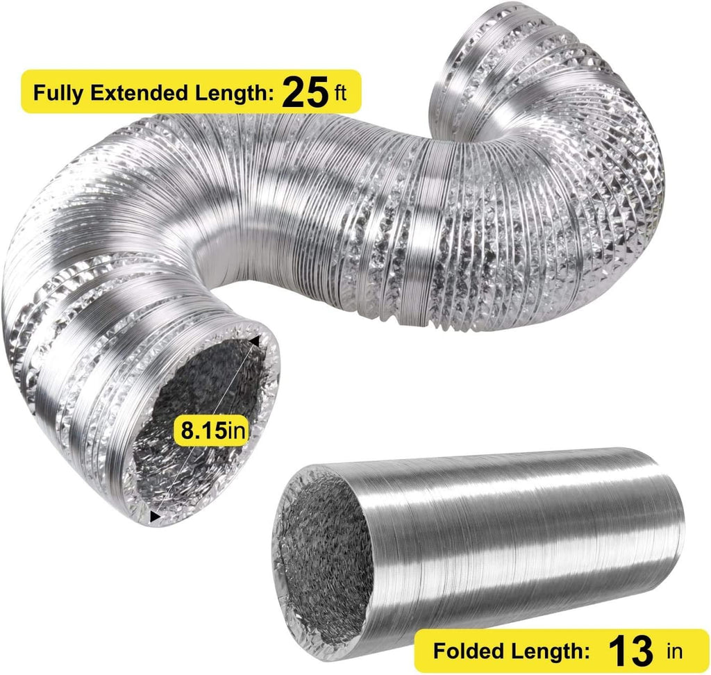 4 Inch 118 CFM Inline Fan with Variable Speed Controller Carbon Filter 8 Feet Ducting Combo G948324