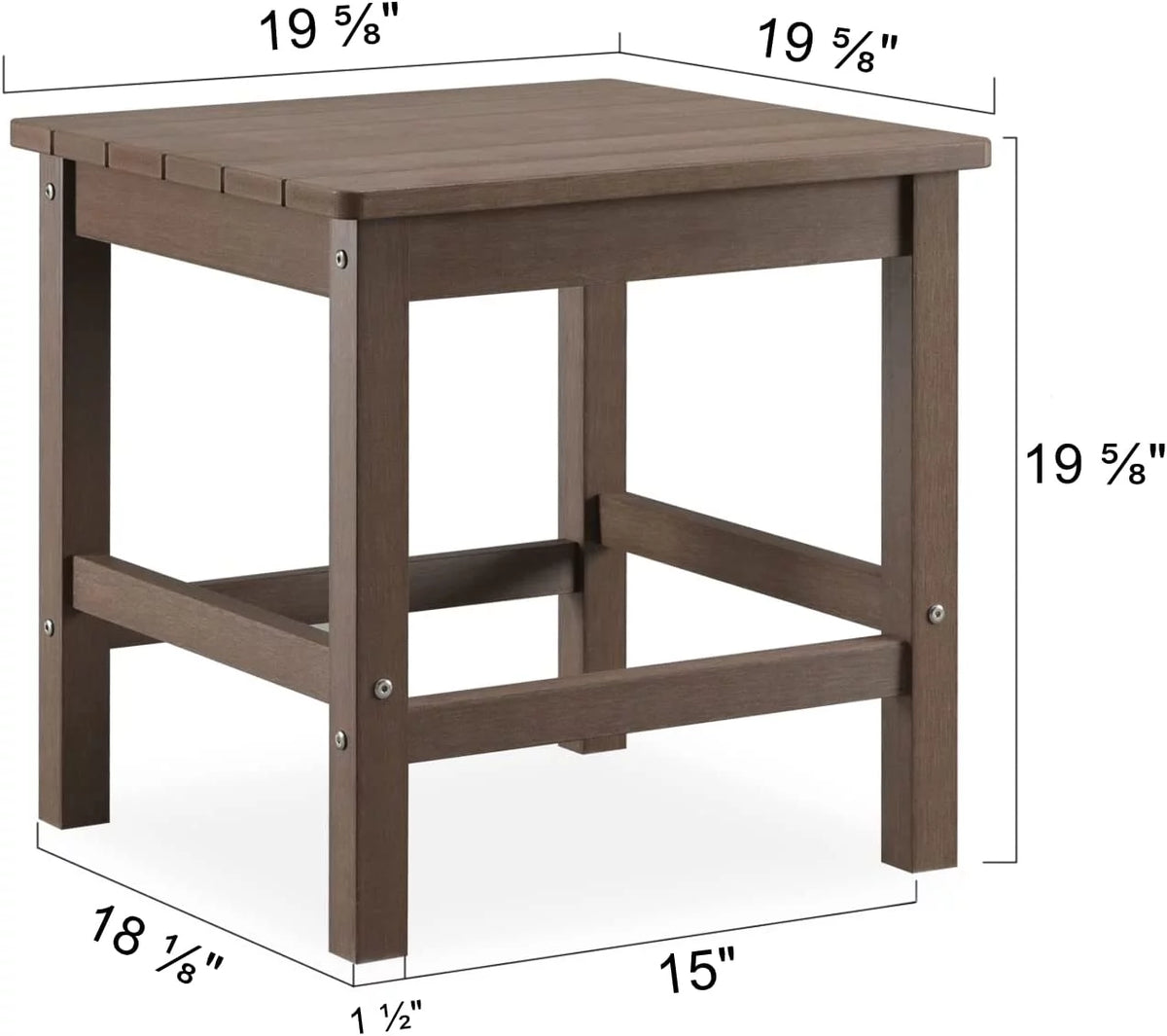 Oversized Poly Lumber Outdoor Side Table (Brown) L112013
