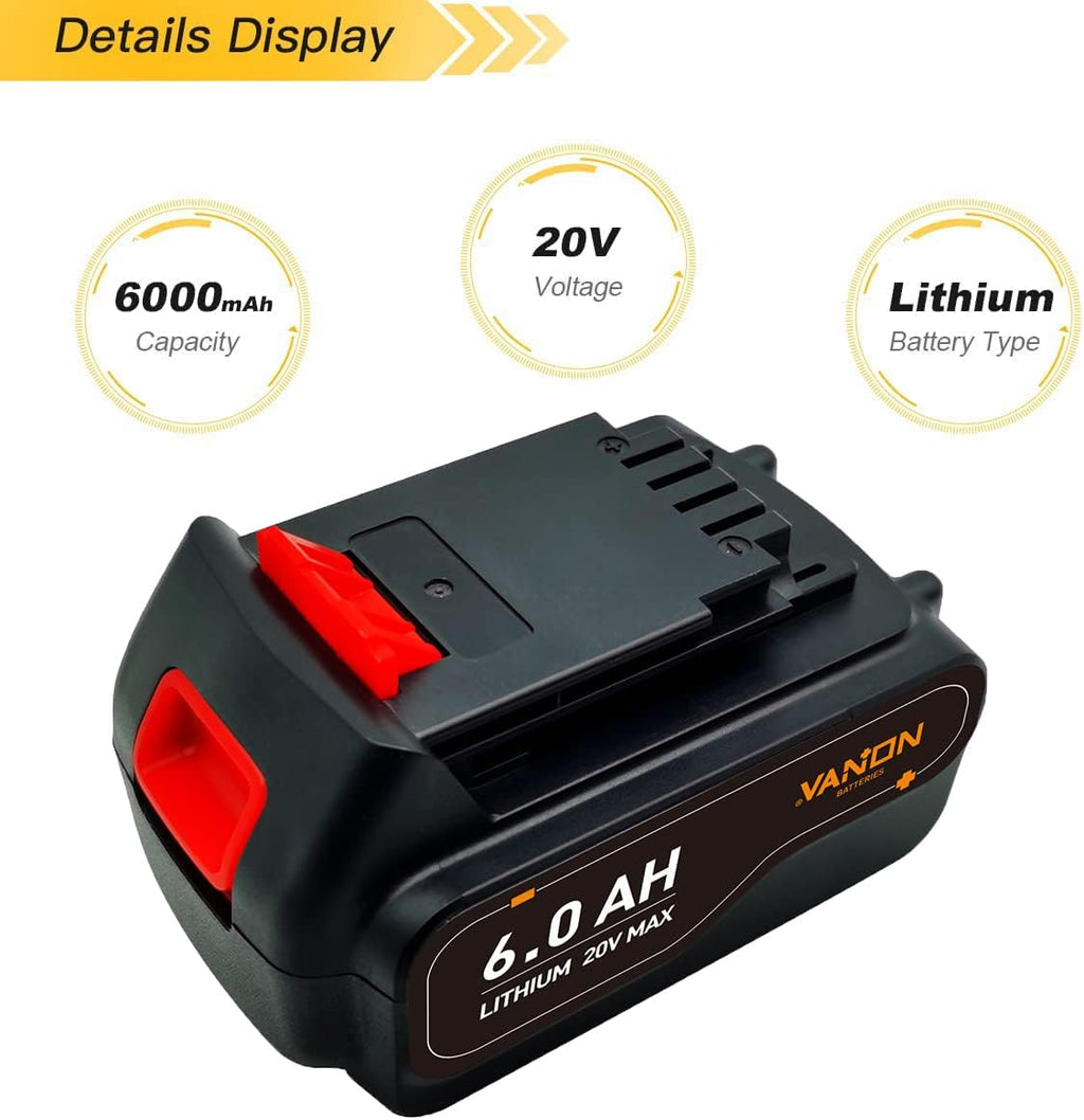 2Pack 6.0Ah 20V MAX Replacement Battery C921