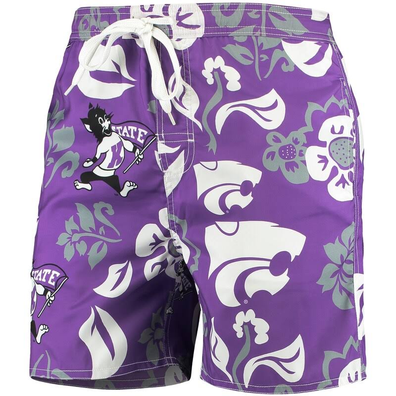 Purple Floral Volley Swim Trunks S4690