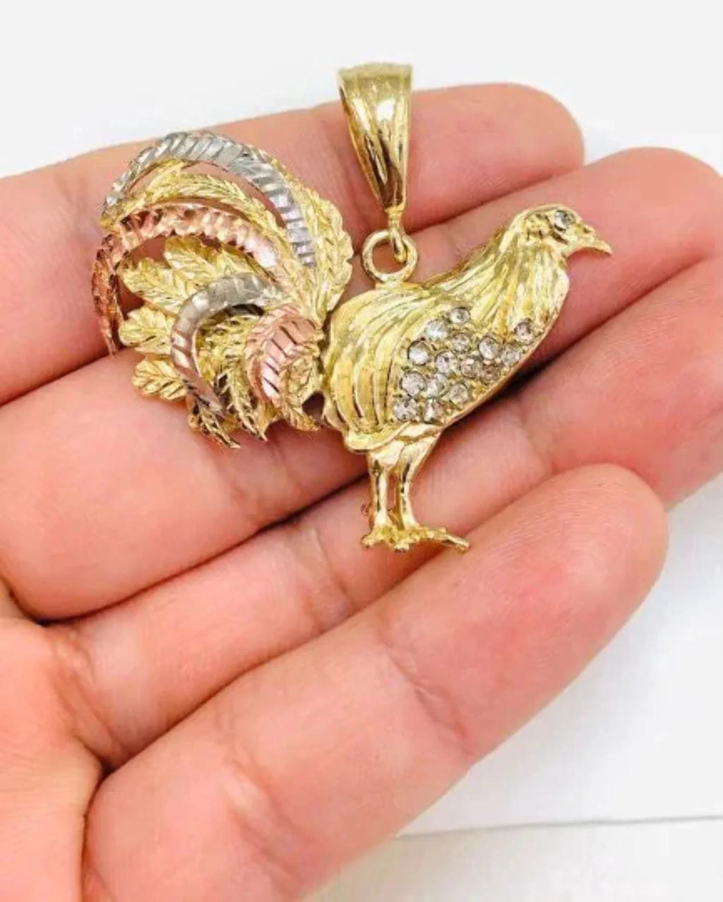 18K Gold Filled Chicken Rooster Pendant Necklace 24" G92936