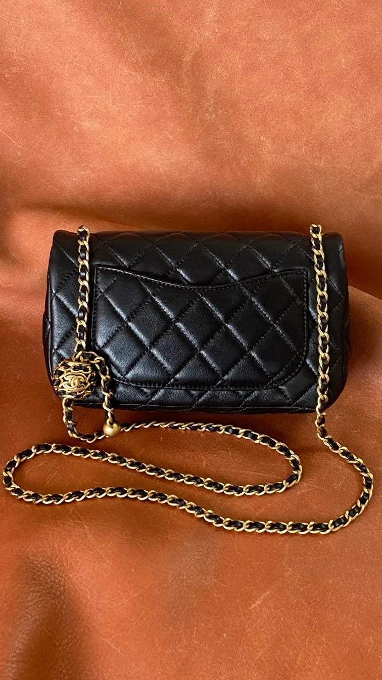Black Mini Flap Bag M3172
