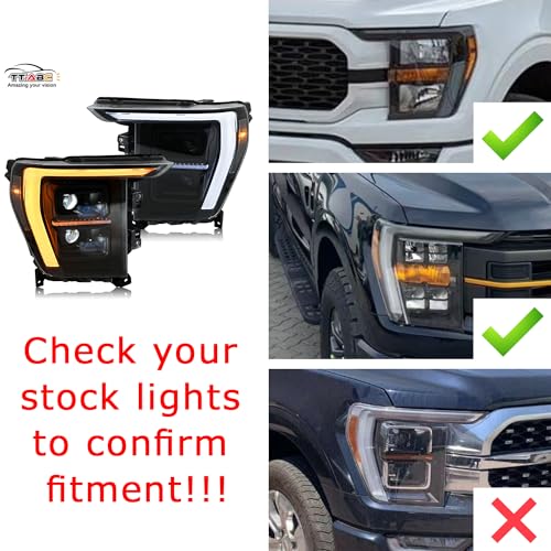 LED Headlights for F150 2021-2024 with Sequential Turn Signal E334