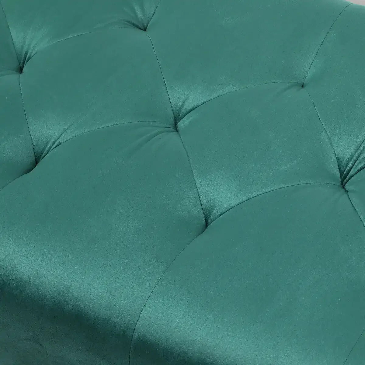 Green Velvet Upholstered Bench with Wooden Legs L853813
