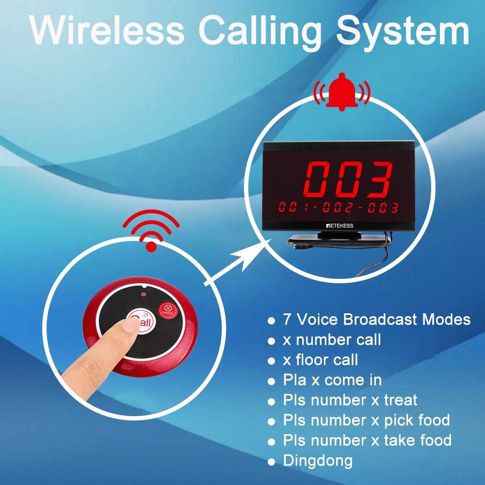 Wireless Caregiver Pager System with 10 Panic Alert Call Buttons A917
