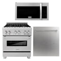 30 in. Stainless Steel Gas Range Microwave and Dishwasher D96629