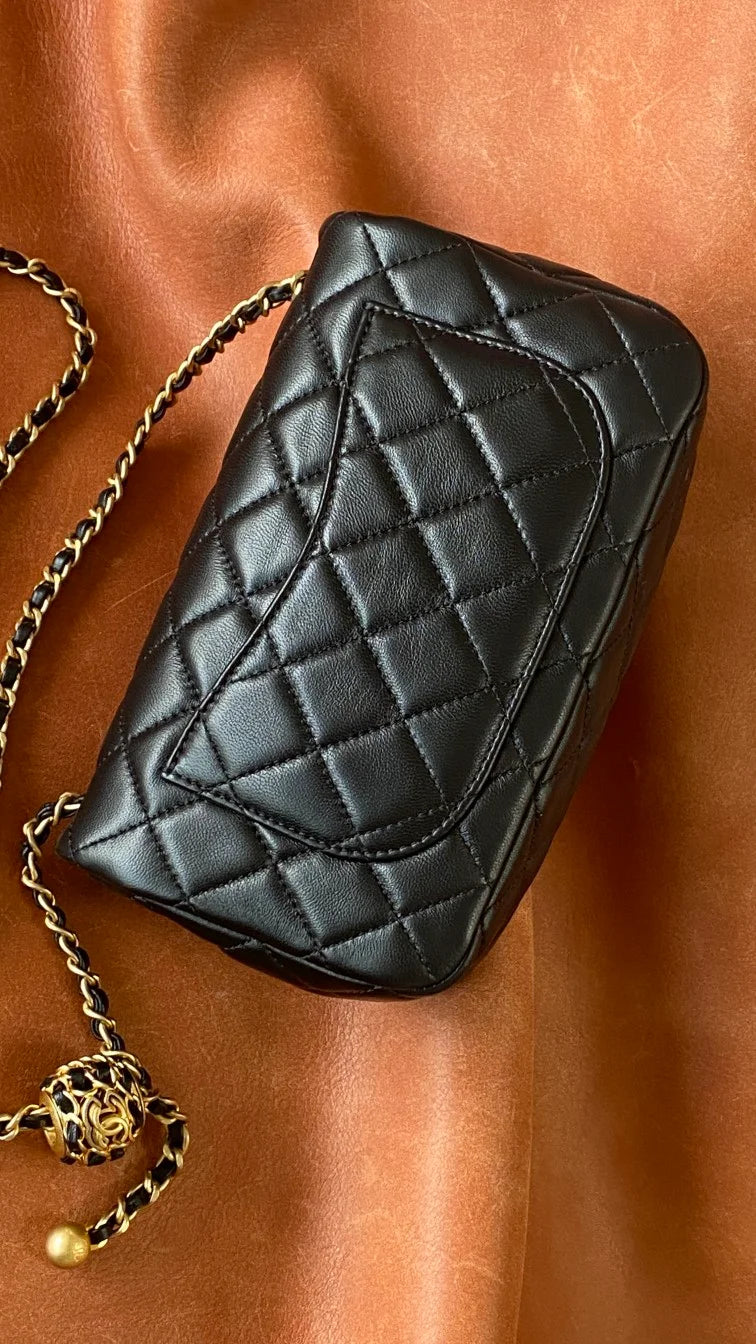 Black Mini Flap Bag M3172