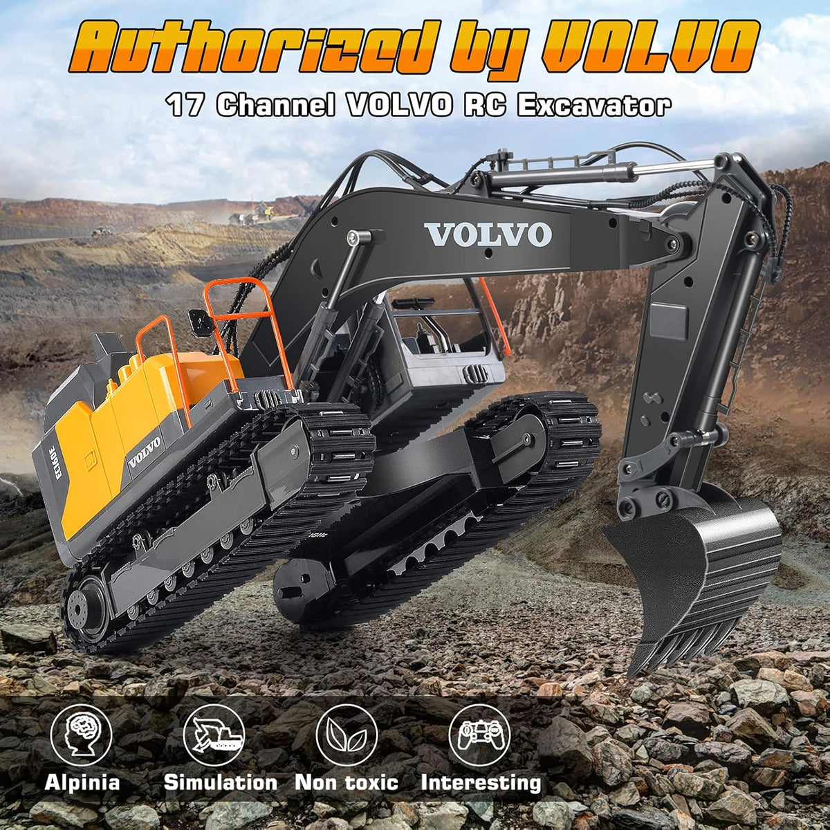 RC Excavator 1/16 Scale Remote Control Construction Truck S606
