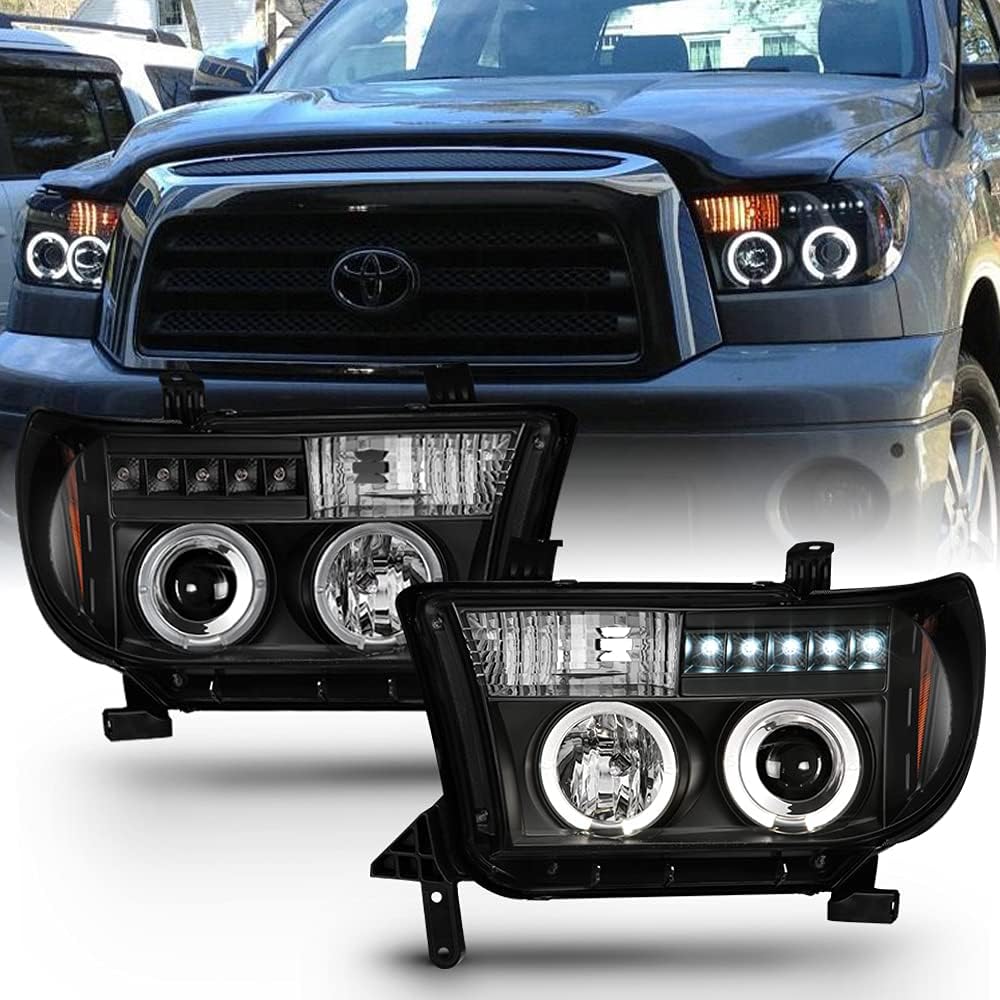 Smoked Lens LED Projector Headlights Left+Right S445