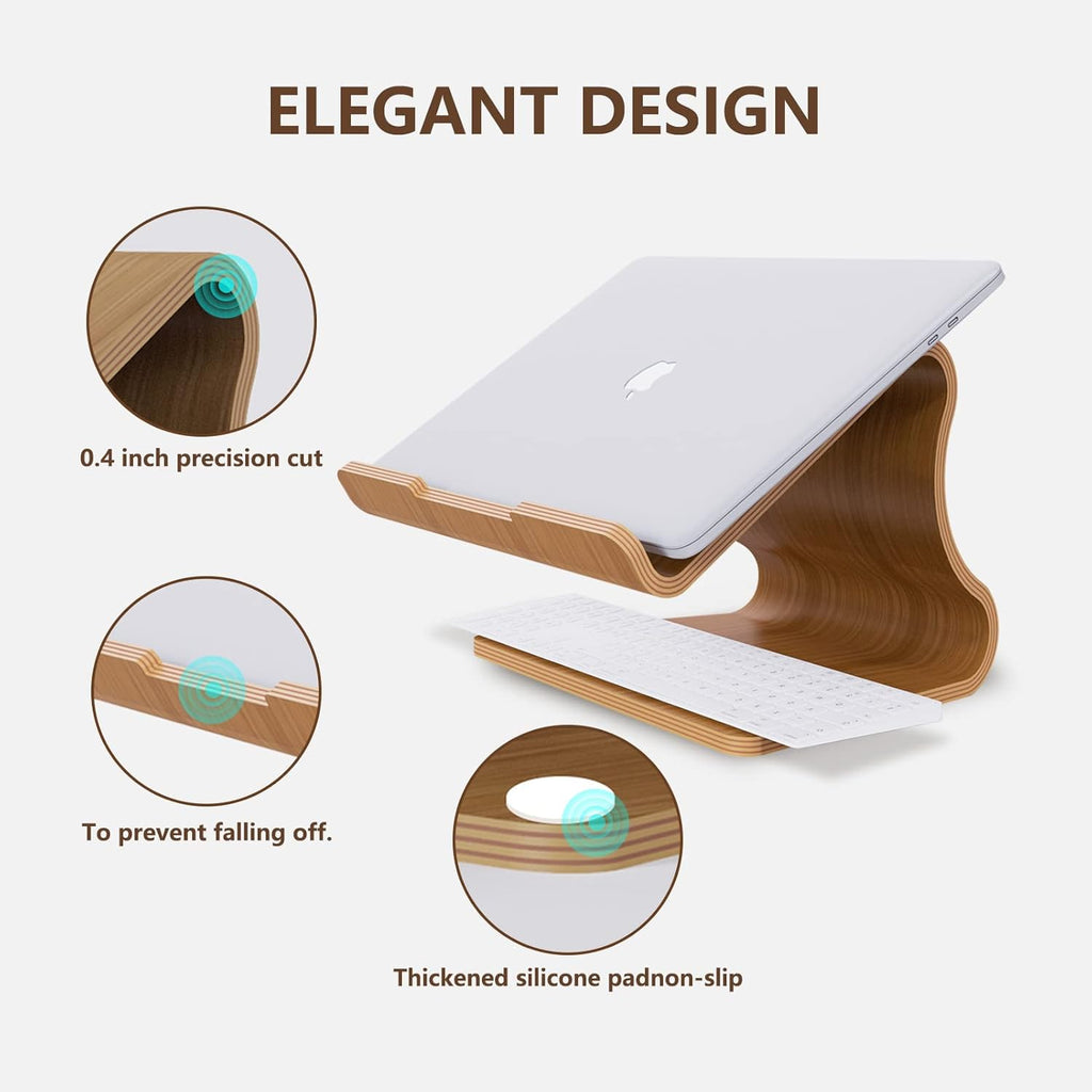 Wooden Laptop Stand, Walnut, Pack of 2 Q1849