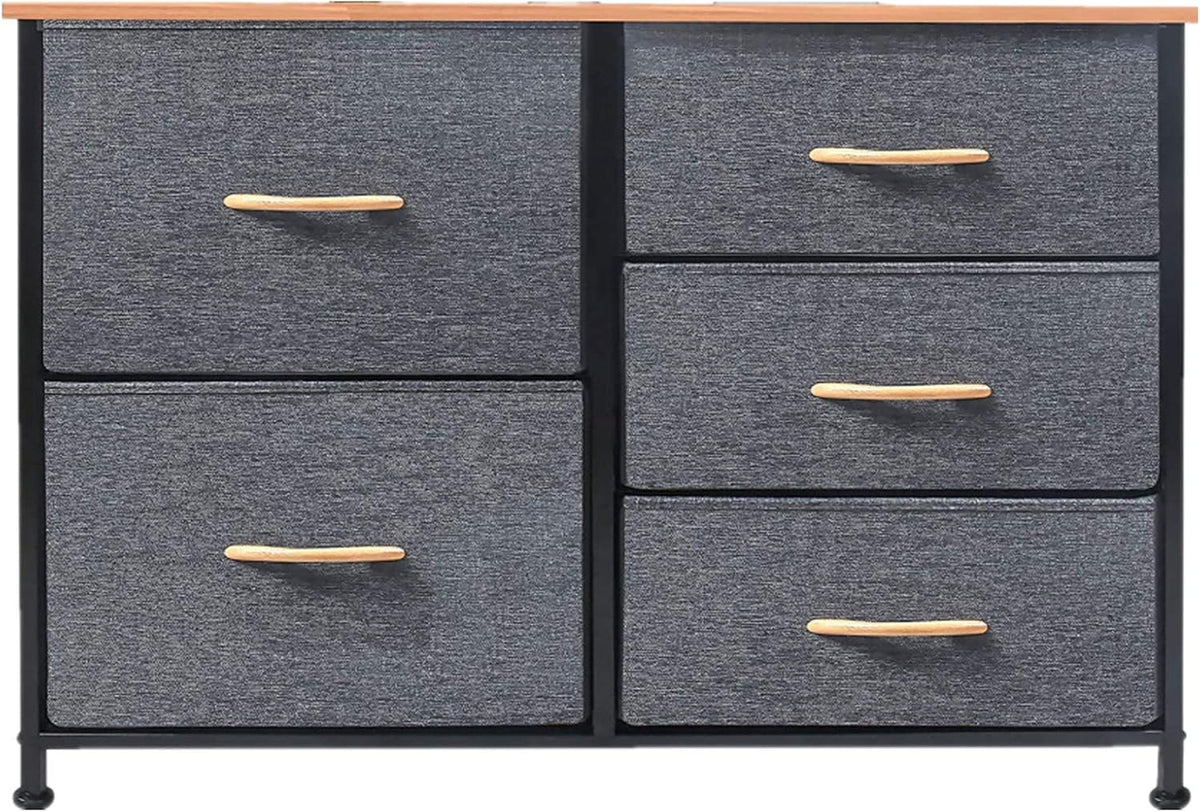 Brown 5 Drawer Storage Cabinet Dresser C65730