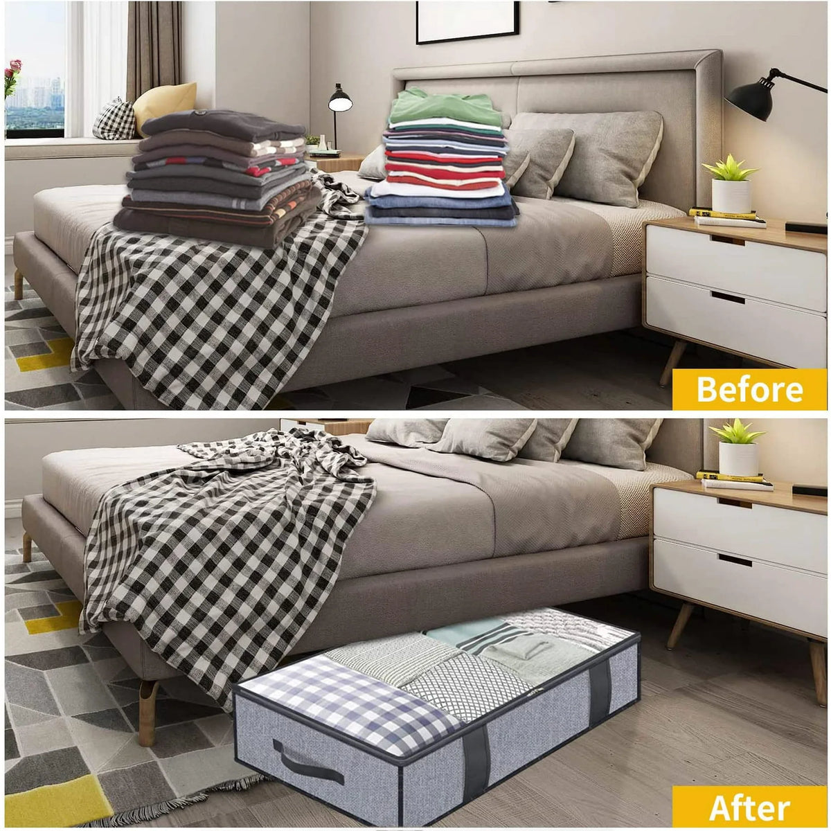 Foldable Underbed Storage Bag with Clear Window Q467