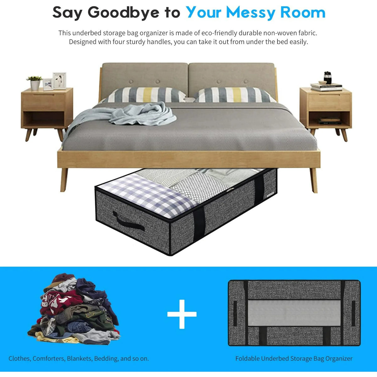Foldable Underbed Storage Bag with Clear Window Q467