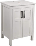 24 Inches White Single Bathroom Vanity Set with Top and 2-Door Cabinet I654