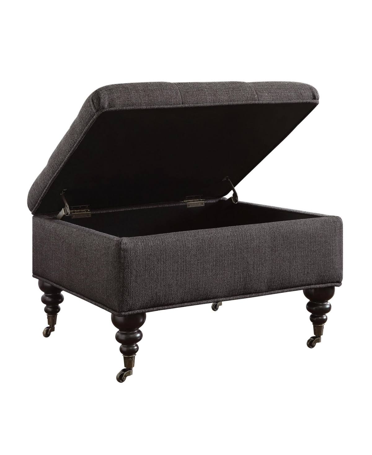 Blue Tufted Storage Ottoman with Casters R40801