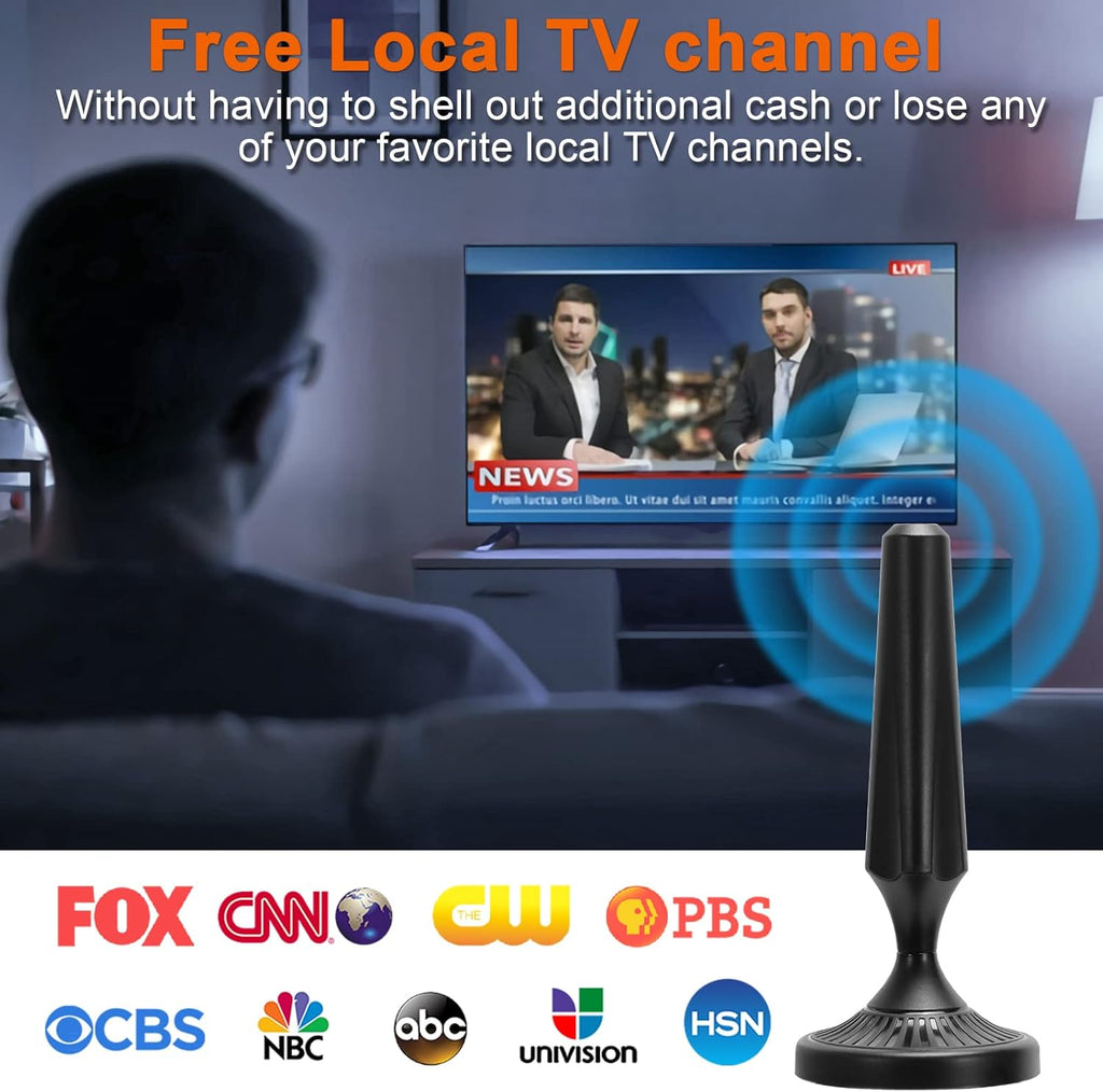 Indoor Amplified HDTV Antenna 300 Miles 4K 1080P with Coax Cable Pack of 2 L10201
