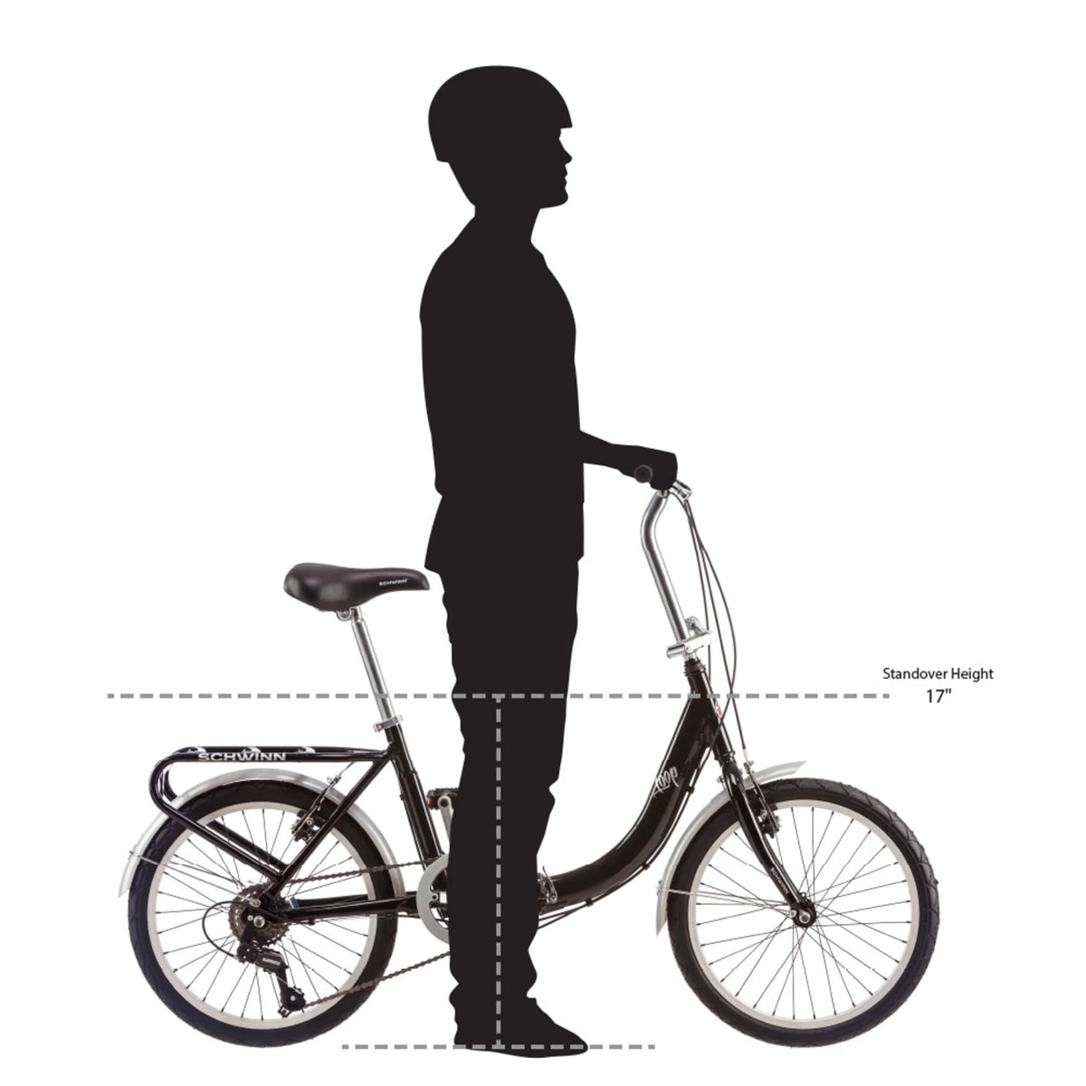 Folding Commuter Bike, 20-inch wheels, Black J6013