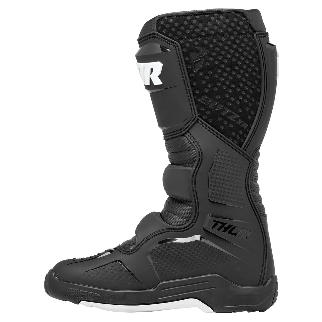 Black/White Motocross Offroad Riding Boots T563