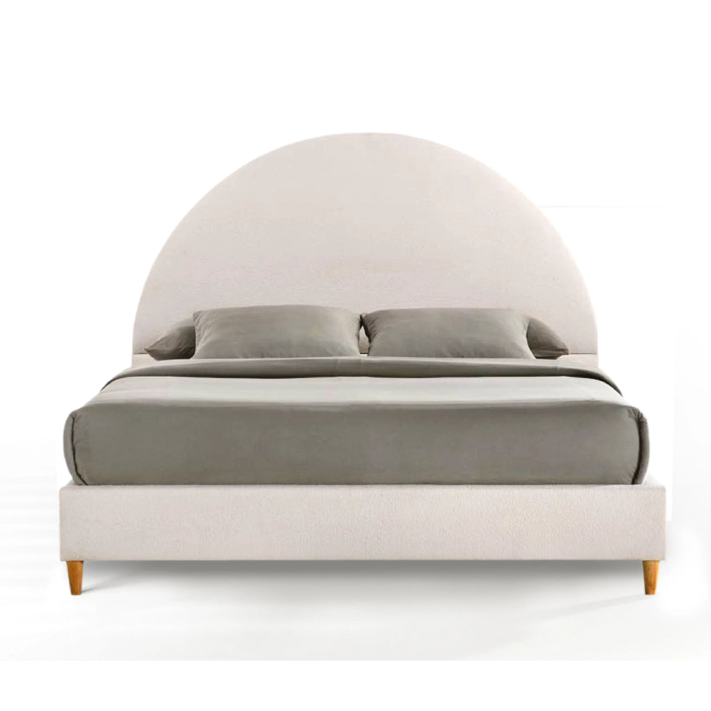 Queen Boucle Arched Headboard Platform Bed M81520