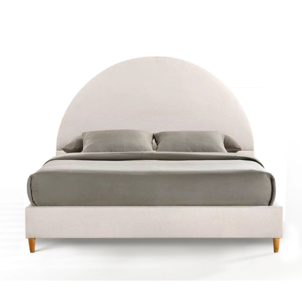 Queen Boucle Arched Headboard Platform Bed M81520