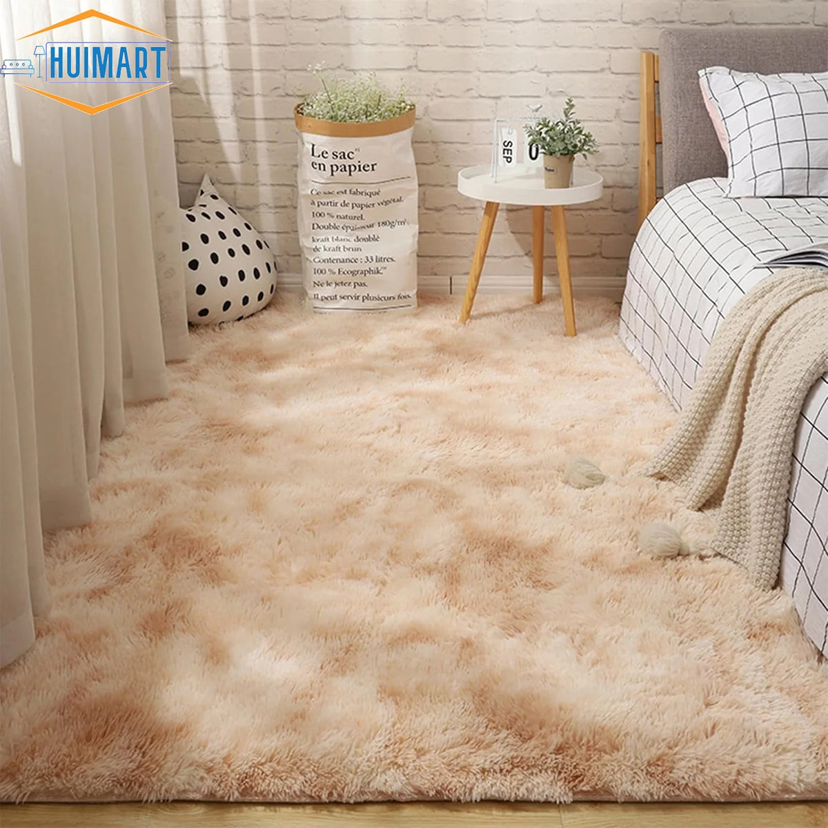 5 x 7 ft Charcoal Gray Shaggy Area Rug P78971