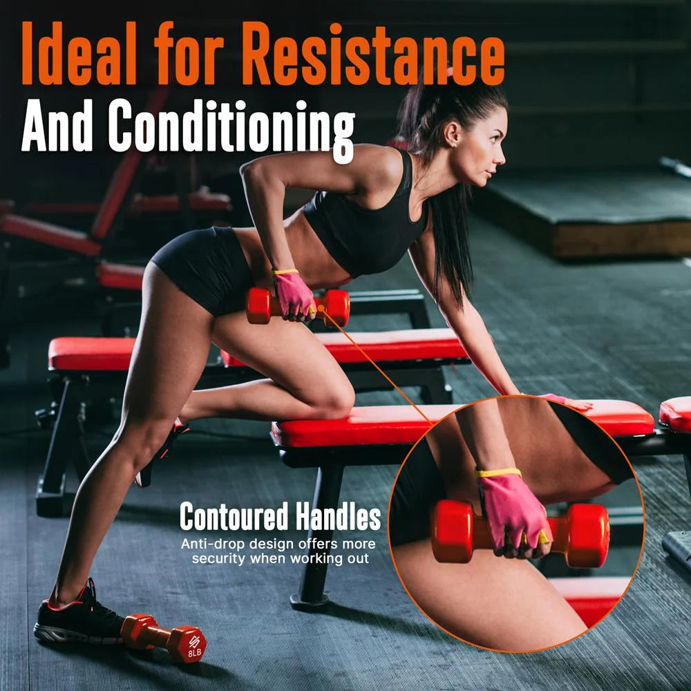 Neoprene Coated Dumbbell Weights Set with Stand G7322