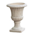 Antique White Concrete Urn Planter M215611