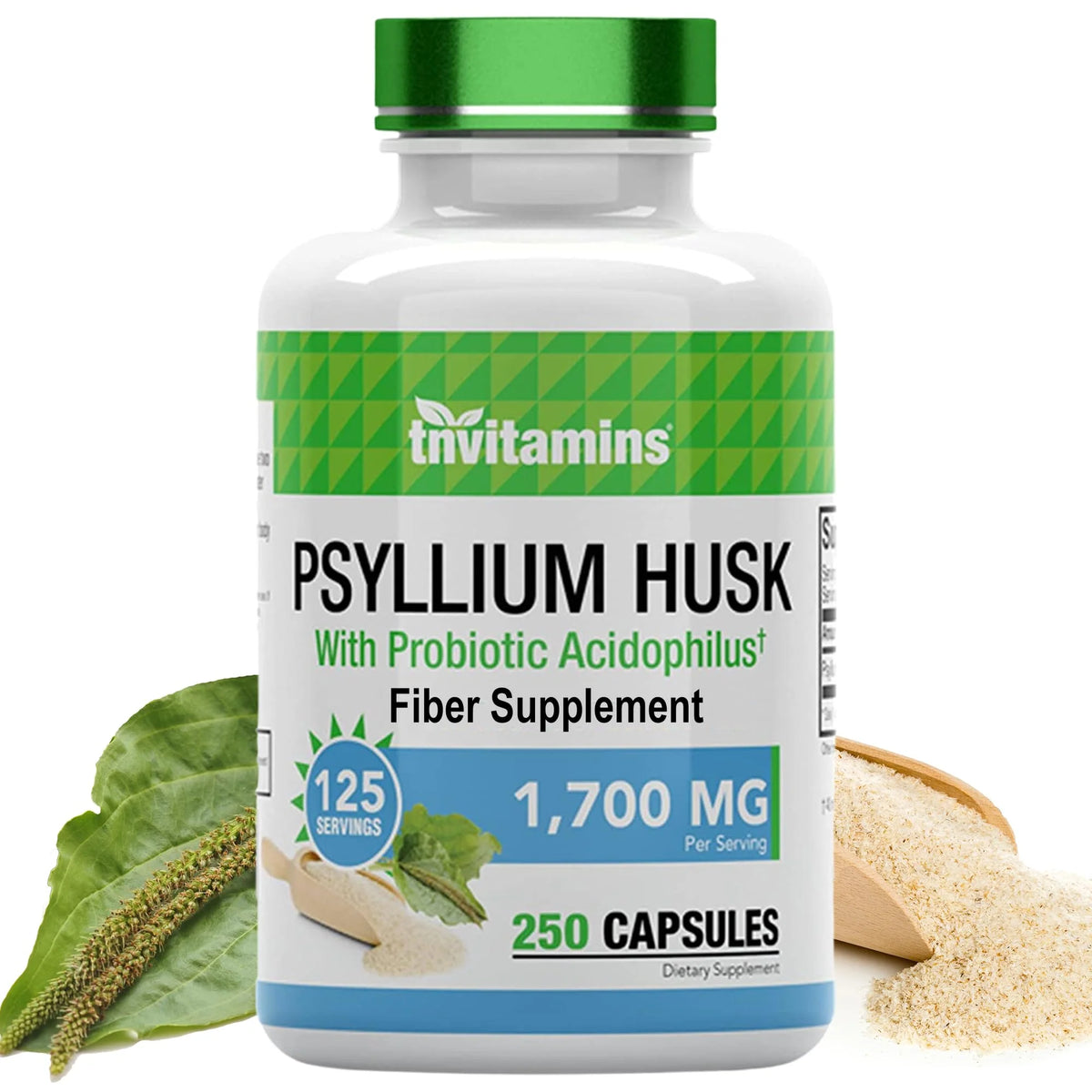 Psyllium Husk Capsules 1700 MG 250 Capsules with Probiotic Acidophilus Fiber Supplement T672