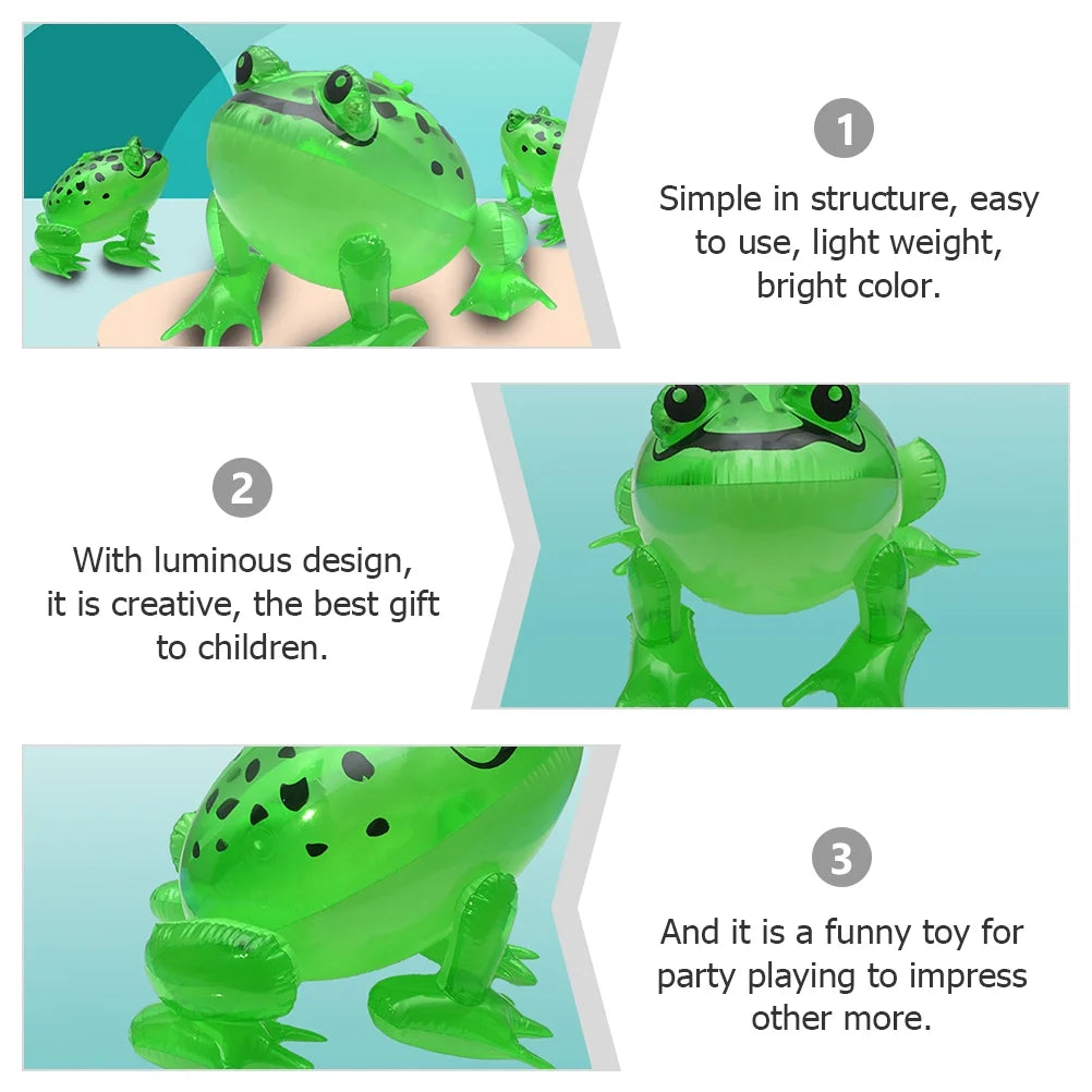 Luminous Inflatable Frog Toys Party Decor Funny Blow Up Toy O7243