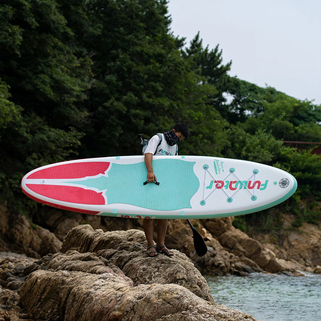 Light Blue Pink Inflatable Stand Up Paddle Board 11'x33''x6'' P602