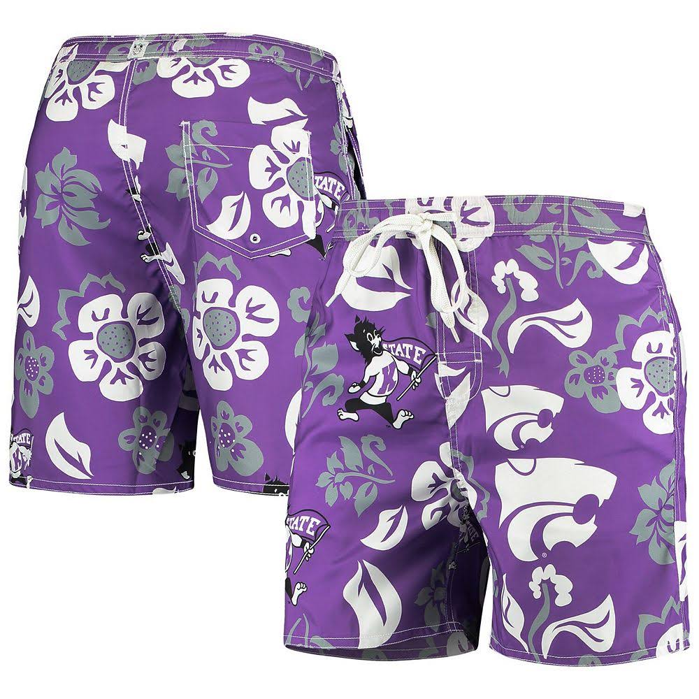 Purple Floral Volley Swim Trunks S4690