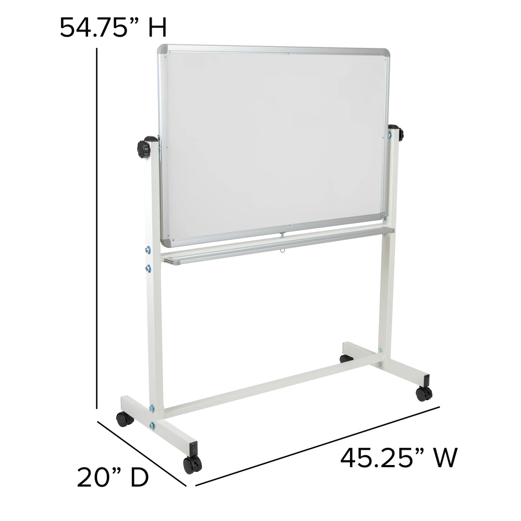 Double-Sided Mobile White Board with Pen Tray N1872
