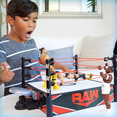 WWE Wrekkin' Kickout Ring Playset with Launcher, Crane, Championship, 13-inch x 20-inch V115563
