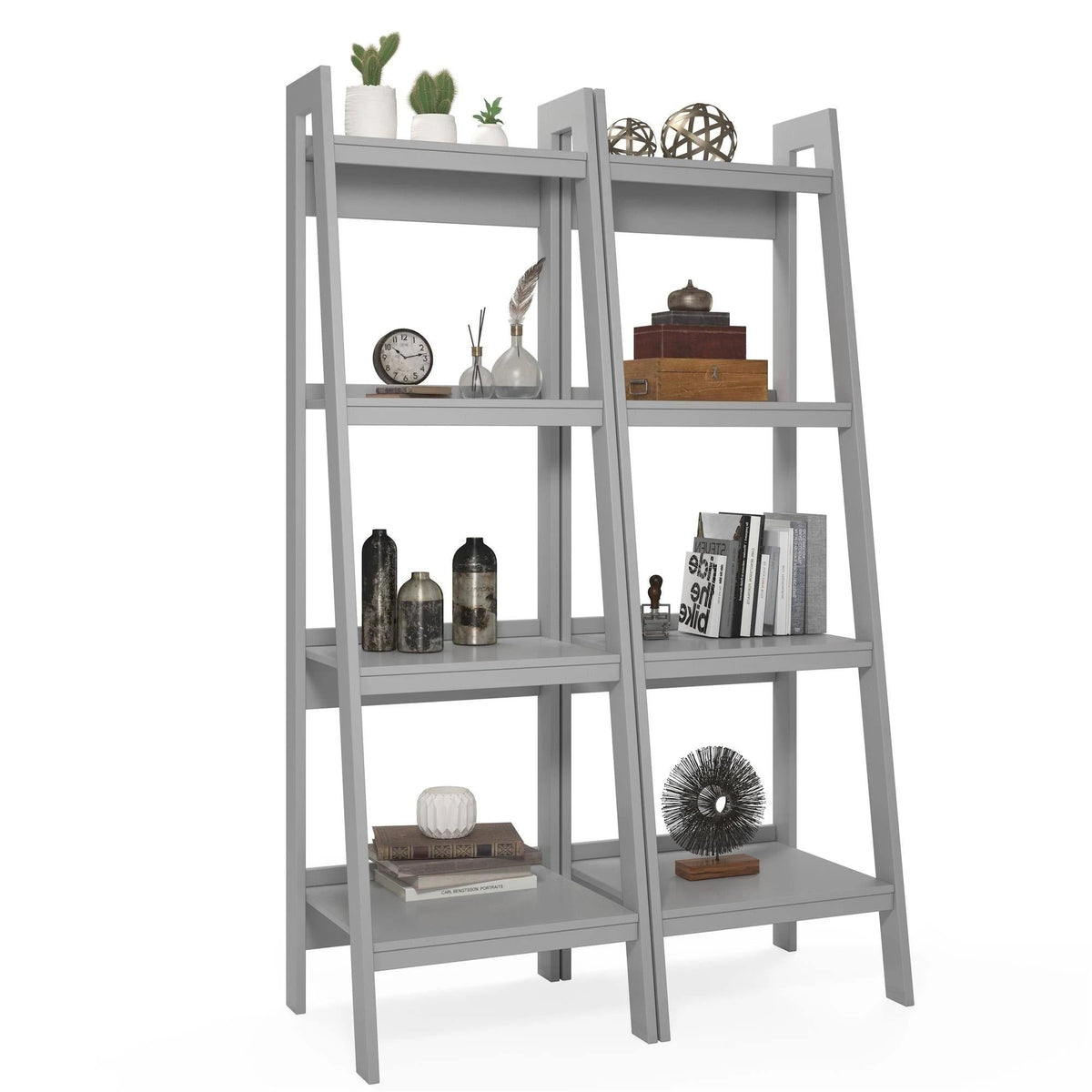 4-Shelf Ladder Bookcase Set of 2 Q628