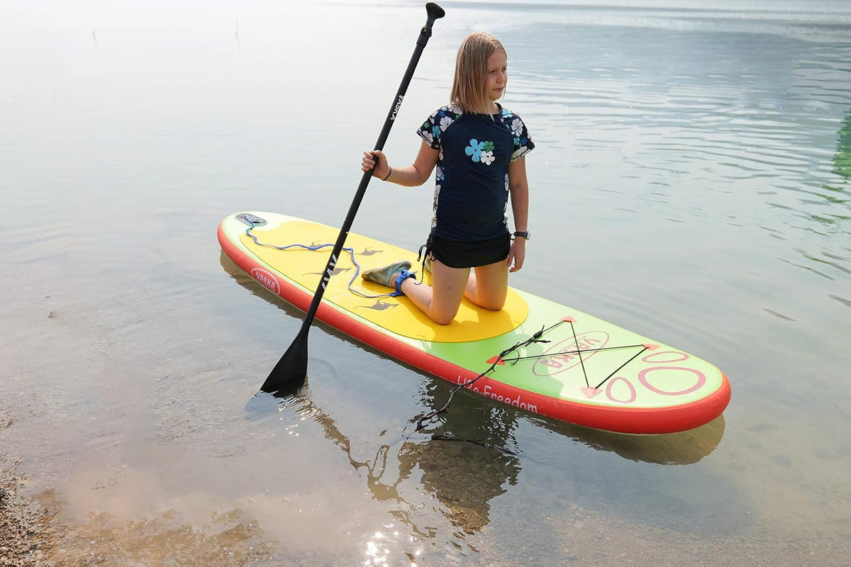 Kids Inflatable Stand Up Paddle Board with Hand Pump, Adjustable Aluminum Floating Paddle, Repair Kit, Rucksack and Bottom Fin G789326