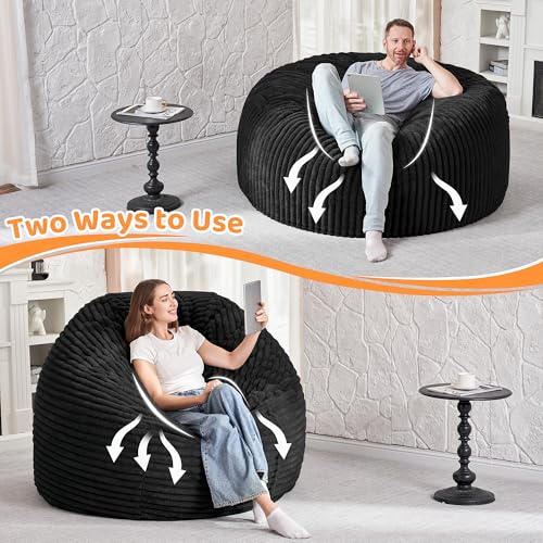 5FT Grey Memory Foam Bean Bag Chair with Plush Cover U432640
