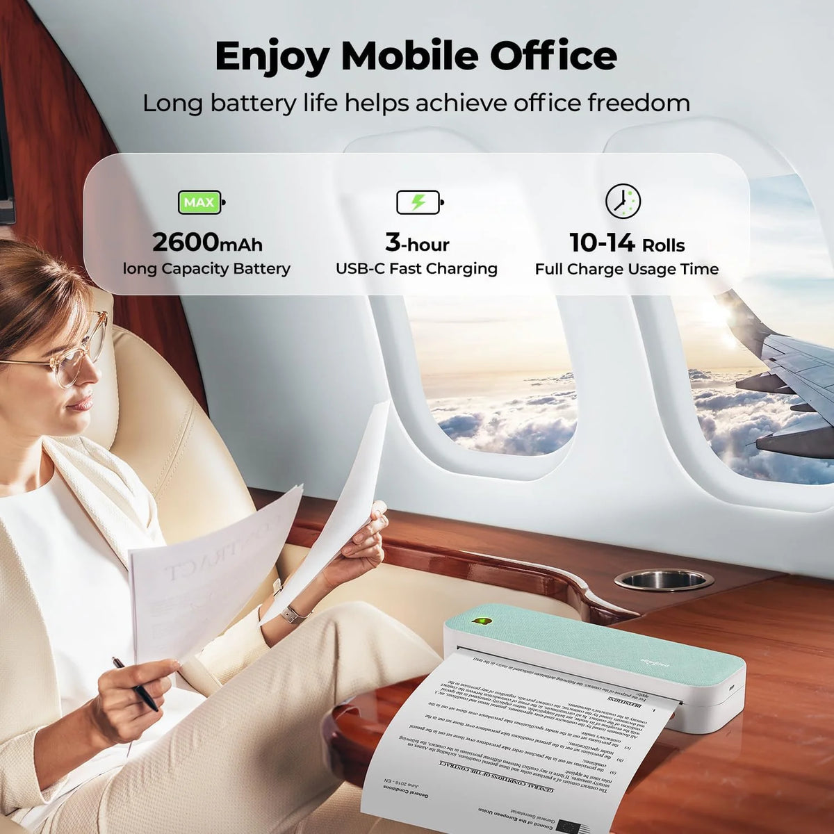 Green Wireless Thermal Inkless Printer O488439