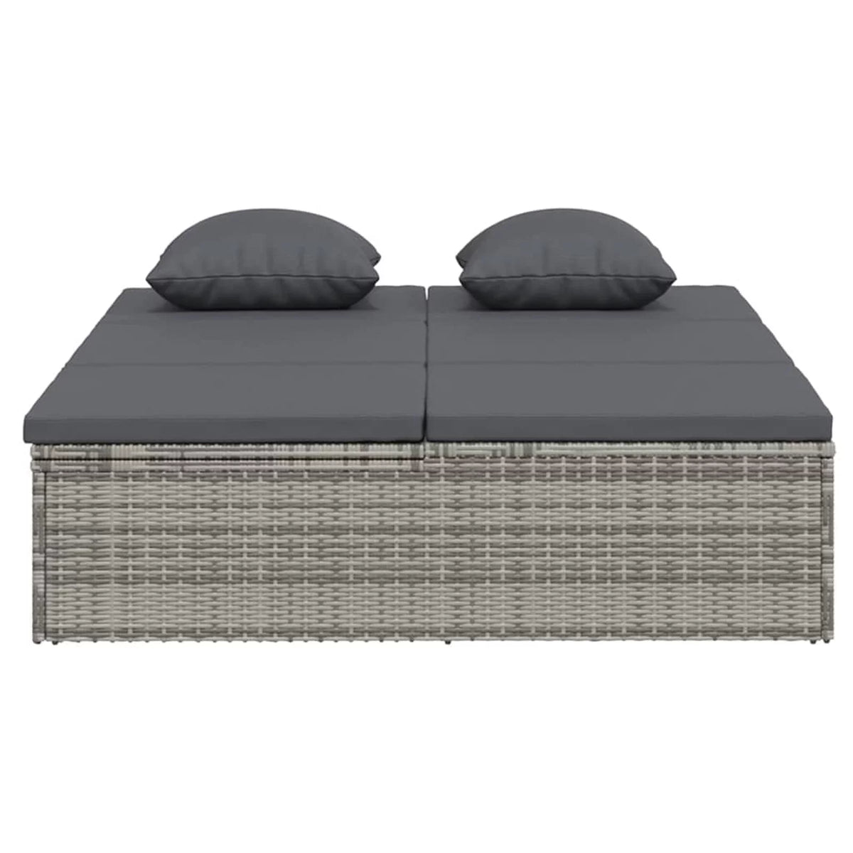 Convertible Sun Bed with Cushions Poly Rattan Dark Gray X70078