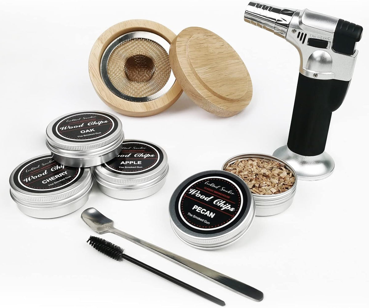 Cocktail Smoker Kit with Torch & 4 Flavors of Wood Chips, Pack of 2 K5448