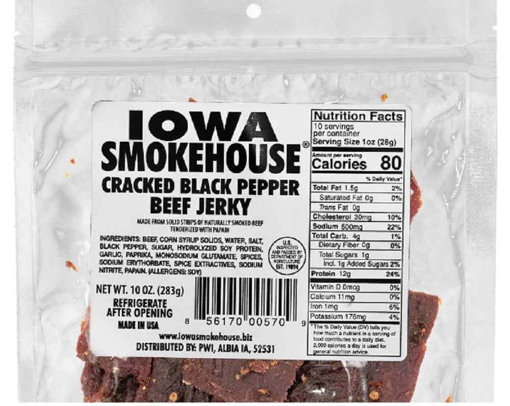 10 oz Cracked Black Pepper Beef Jerky Pack of 6 J40457