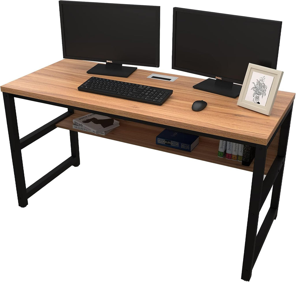 Computer Desk with Bookshelf 55 Rustic Brown K50728