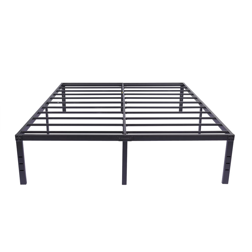 18" 3500 lbs Heavy Duty Black Steel Slat Metal King Bed Frame H7939