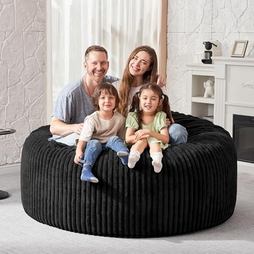 5FT Grey Memory Foam Bean Bag Chair with Plush Cover U432640