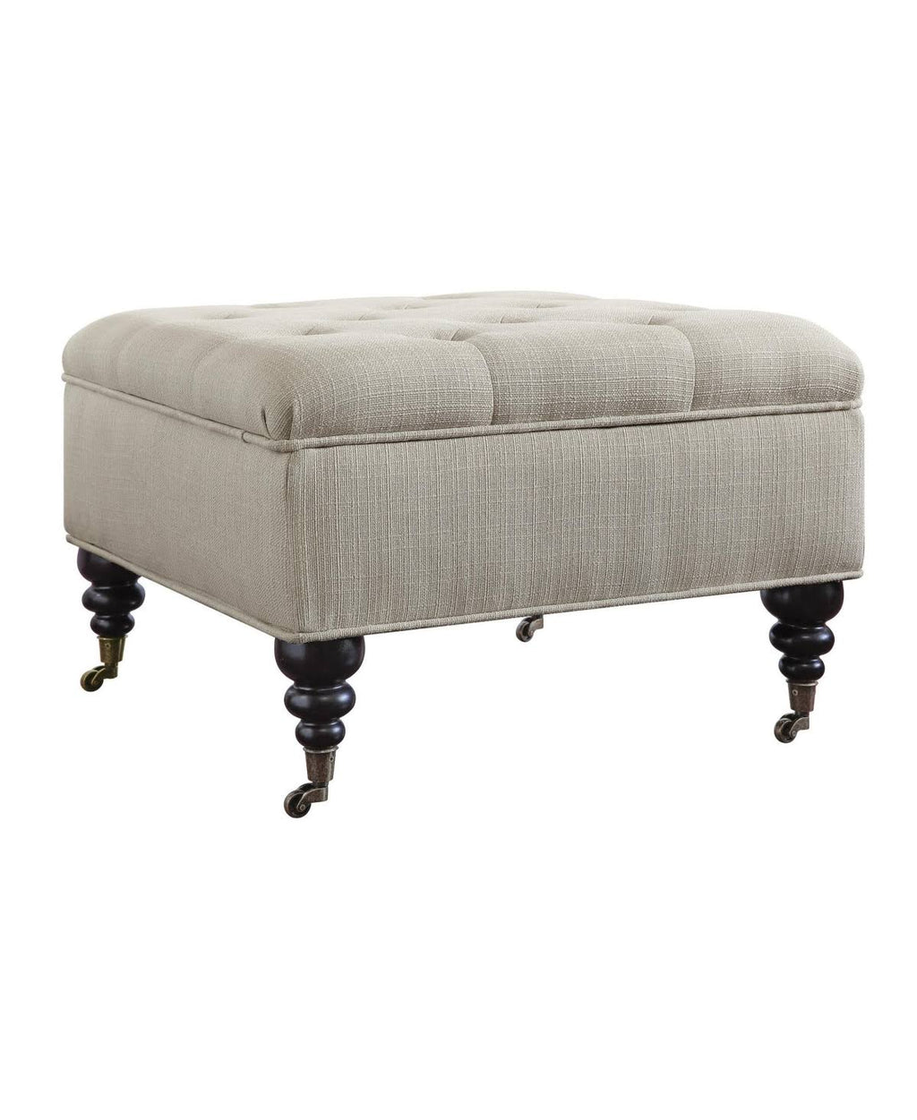 Blue Tufted Storage Ottoman with Casters R40801