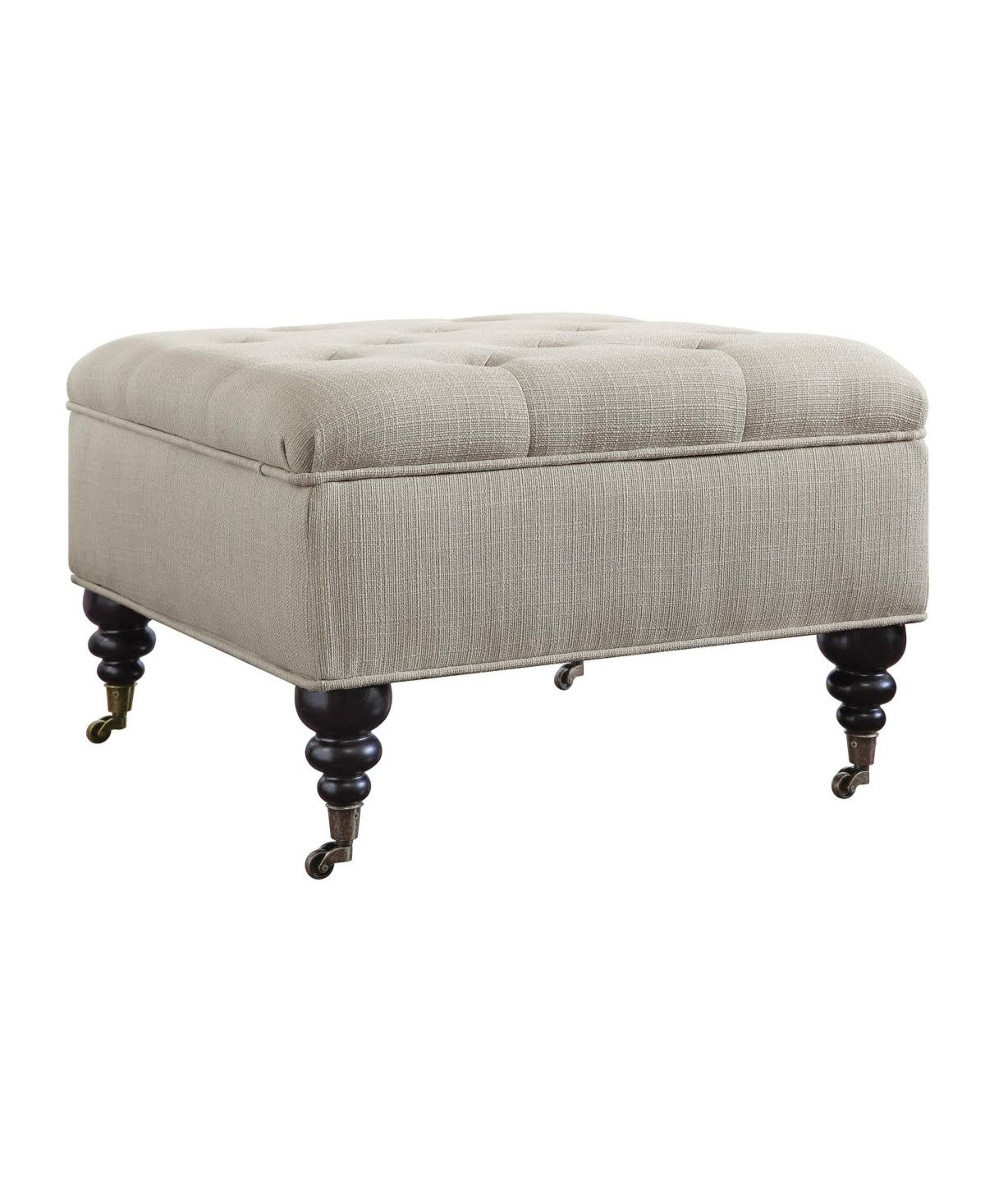 Blue Tufted Storage Ottoman with Casters R40801