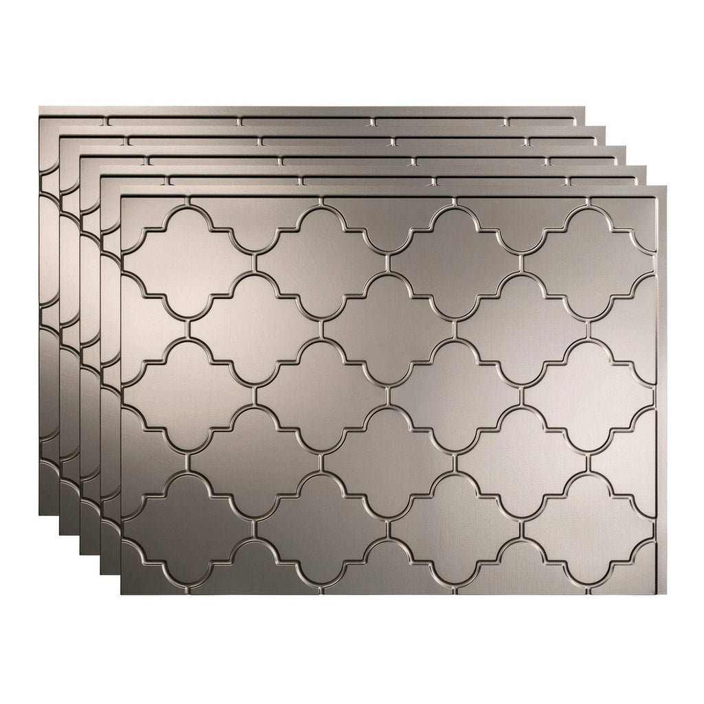 18in x 24in Brushed Nickel Backsplash Panel (5 Pack) Z241