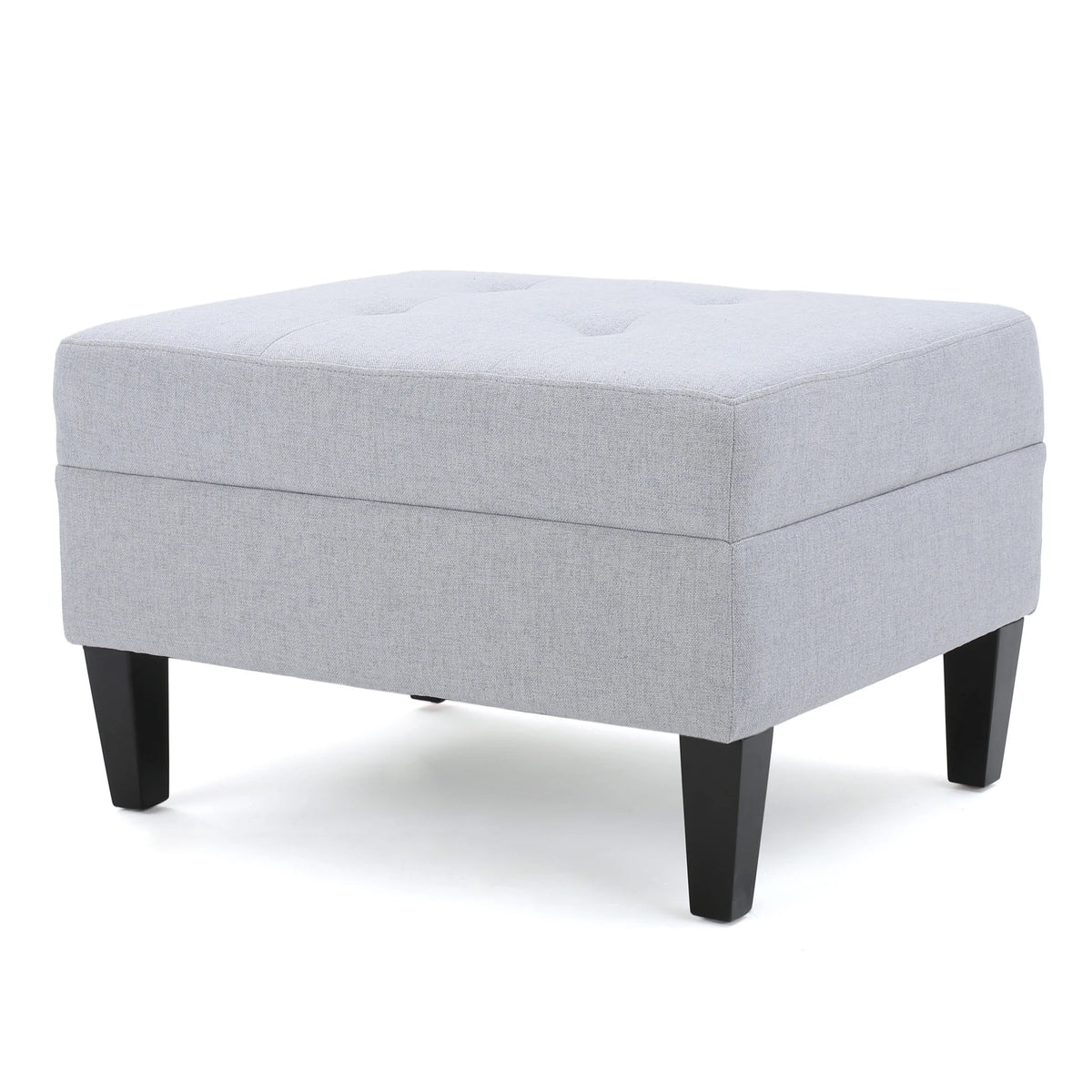 Light Grey Tufted Rectangular Ottoman D5551