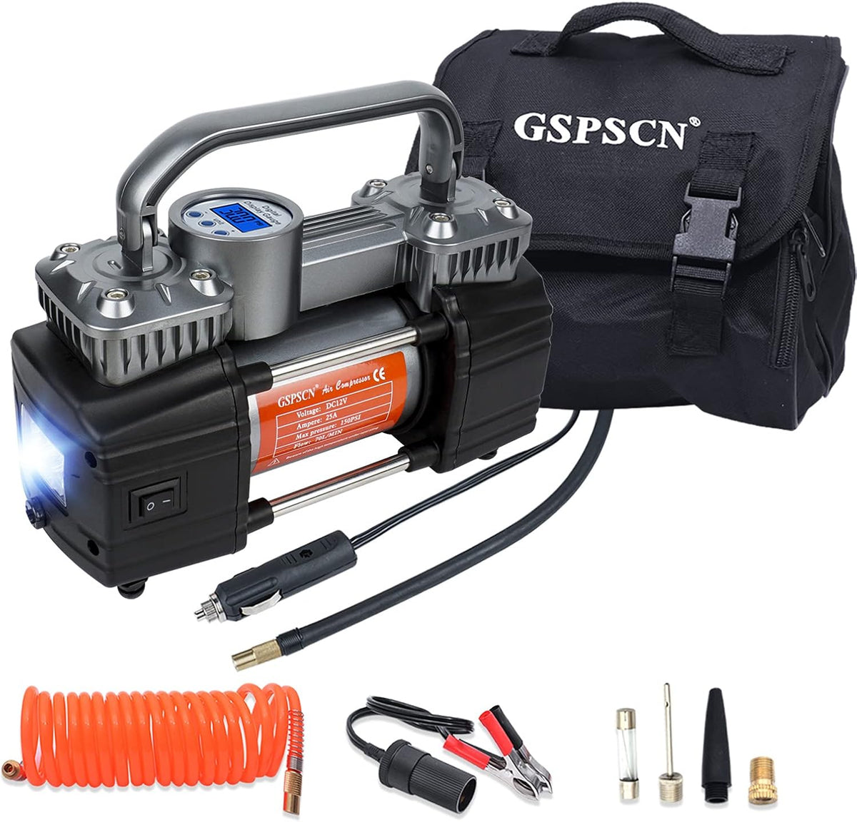 Portable Digital Car Tire Inflator 150Psi 12V Air Compressor Pump S117736