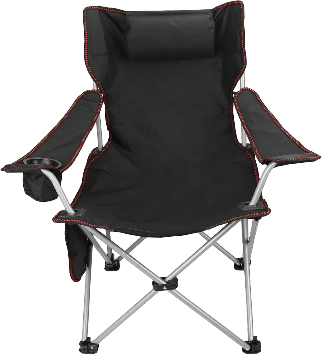 Blue Folding Adjustable Recliner Camping Chair with Headrest & Cup Holders & Side Pocket K14117