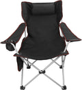 Blue Folding Adjustable Recliner Camping Chair with Headrest & Cup Holders & Side Pocket K14117